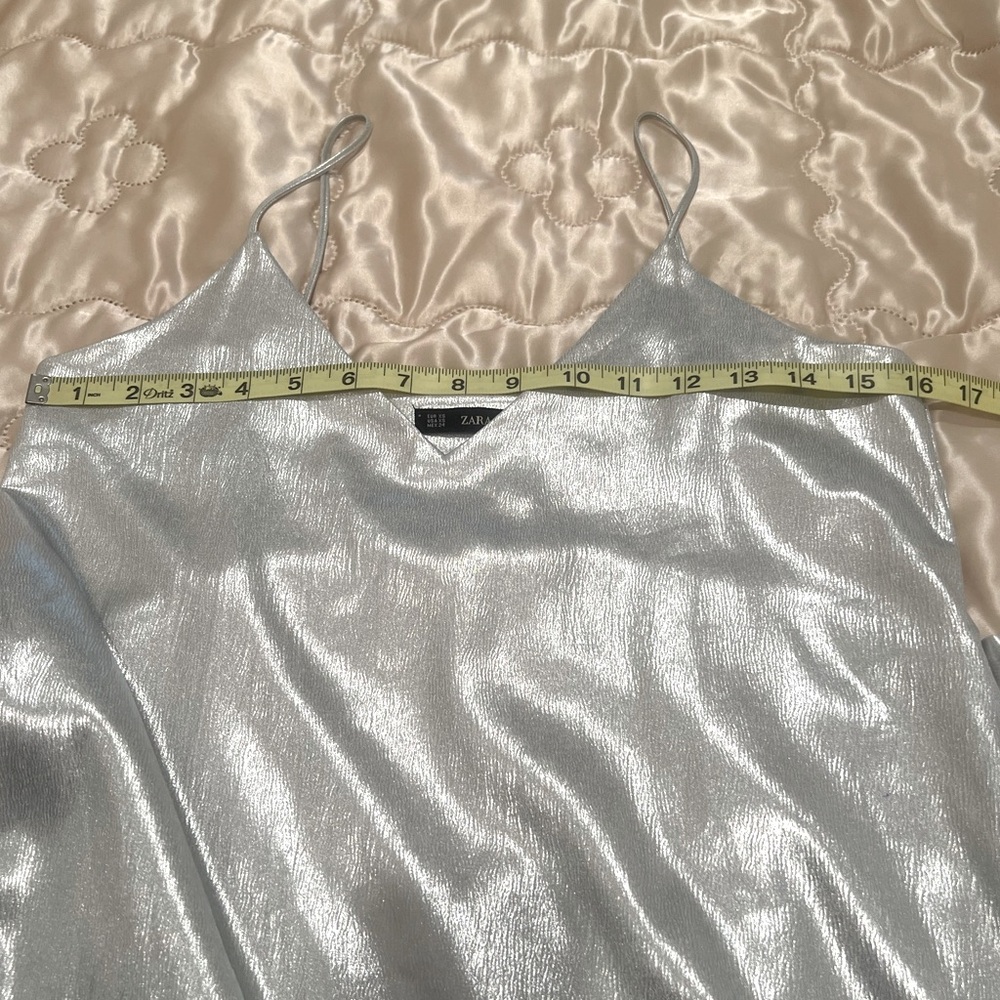 Zara Silver Slip Dress - Picture 6 of 12